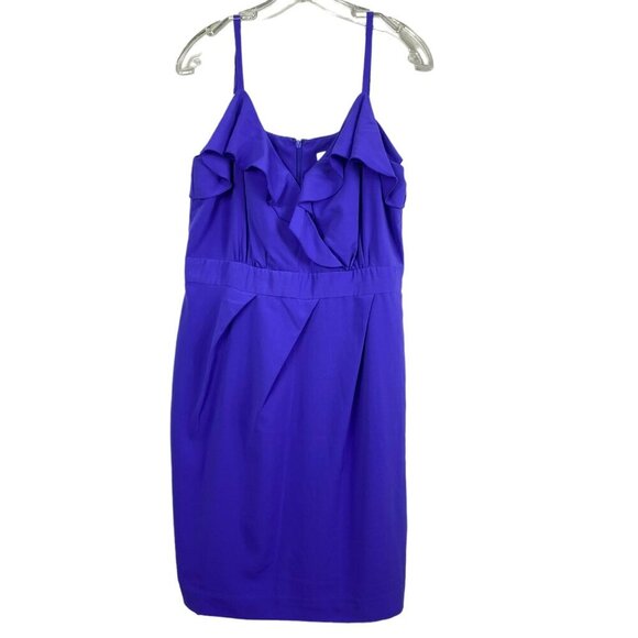 Calvin Klein Dresses & Skirts - Calvin Klein Womens Purple Ruffled Sleeveless Midi Dress Back Zip Closure Side S